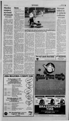 Brazosport facts newspaper - Get this The Brazosport Facts page for free from Friday, March 11, 1960 SCHOOL MENUS FROM BP, ANGLSTON, SWKNY, WCBRAZOMA-IN WtRY FACTS WKKiND EDITION Tide Schedule High 8:1.... Edition of The ... 